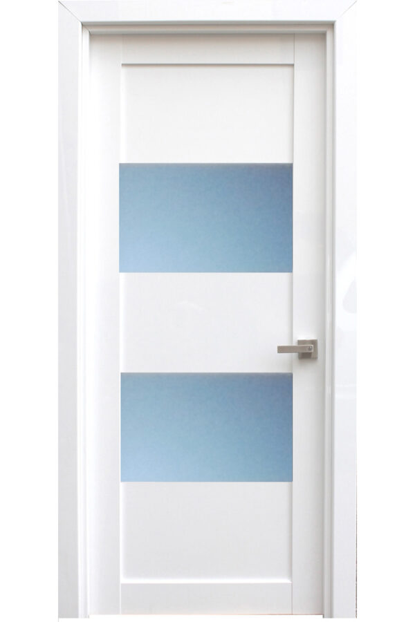 "Eldorf" High Gloss White Interior Door with Glass - villedoors.com