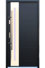 "New Yorker" Stainless Steel Modern Entry Door with Glass - villedoors.com