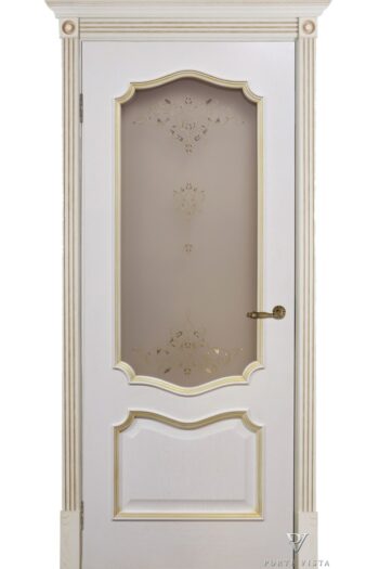 "Prestige" Ivory White Classical Interior Door with Glass - villedoors.com