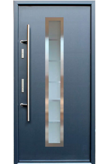 "Madrid" - Stainless Steel Entry Door with Glass - villedoors.com