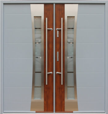 "Porto" - Stainless Steel Double Entry Door with Glass - villedoors.com