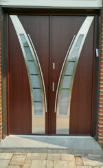 "Praga" - Stainless Steel Entry Double Door with Glass - villedoors.com