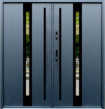 "Glasgow" - Modern Exterior Double Door with Glass - villedoors.com