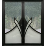 WR17 Ultra Modern Iron Glass Double Door