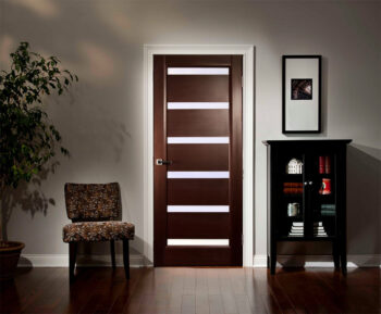 "Tokyo" Wenge Interior Door with Glass - villedoors.com