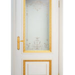 "Aura" White Enamel Royal Interior Door with Glass - villedoors.com