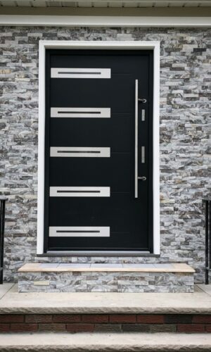 BARCA- STAINLESS STEEL ENTRY DOOR with Glass - villedoors.com