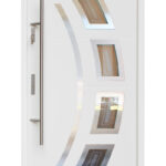 Miami- Modern Entry Door in White Finish with Glass - villedoors.com