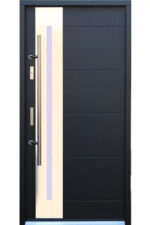 "New Yorker" Stainless Steel Modern Entry Door with Glass - villedoors.com