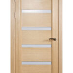 "Tokyo" Bleached Oak Interior Door with Frosted Glass - villedoors.com