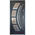 Praga - Modern Stainless Steel Exterior Door with Glass - villedoors.com