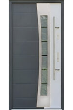"Porto" Stainless Steel Modern Exterior Door with Glass - Image 7