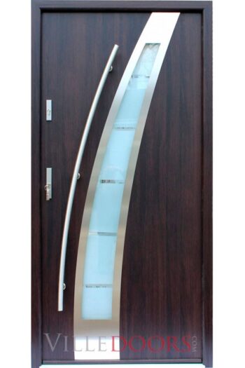 Praga - Modern Stainless Steel Exterior Door with Glass - villedoors.com