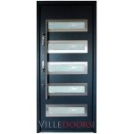 Praga - Modern Stainless Steel Exterior Door with Glass - villedoors.com