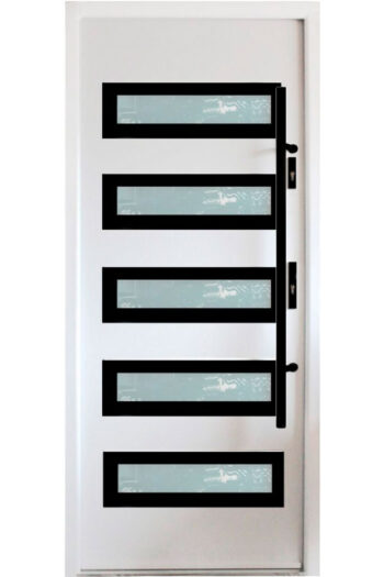 Praga - Modern Stainless Steel Exterior Door with Glass - villedoors.com