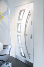 Miami- Modern Entry Door in White Finish with Glass - villedoors.com