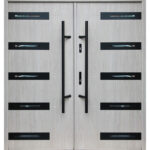"Barca" - Stainless Steel Entry Double Door with Glass - villedoors.com