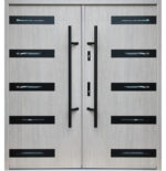 "Barca" - Stainless Steel Entry Double Door with Glass - villedoors.com