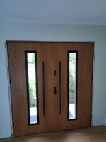 "Madrid" - Stainless Steel Entry Double Door with Glass - villedoors.com