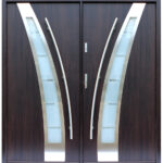"Praga" - Stainless Steel Entry Double Door with Glass - villedoors.com