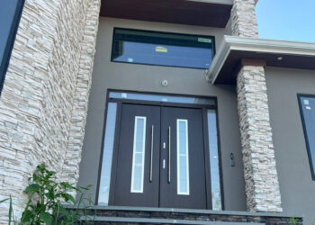 "Madrid" - Stainless Steel Entry Double Door with Glass - villedoors.com