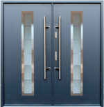 "Madrid" - Stainless Steel Entry Double Door with Glass