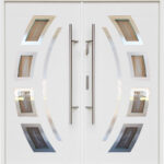 "Miami" - Modern Double Door with Glass in White