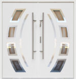 "Miami" - Modern Double Door with Glass in White