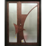 WR30 Ultra Modern Iron Door in Bronze Finish Active Sidelite