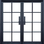 WR32 Architectural Iron Glass Double Door