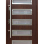 "Tokyo" - 36" x 80" Steel Entry Door in Walnut Finish on Sale! Left Hand. One Door Only!