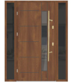 FI06d Aluminum Entry Door with Two Sidelights on Sale. Impact Certified.